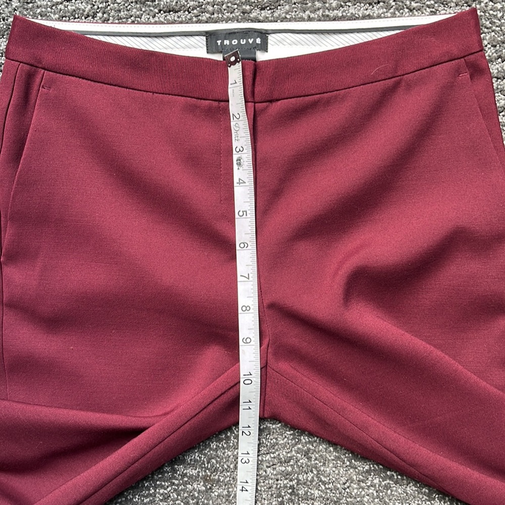 🌹TROUVE maroon burgundy stretch plain front trouser dress pants Sz 2 - Picture 6 of 10